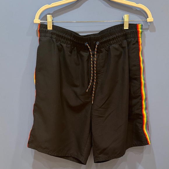 Accessories - Black Shorts with Rainbow Stripe